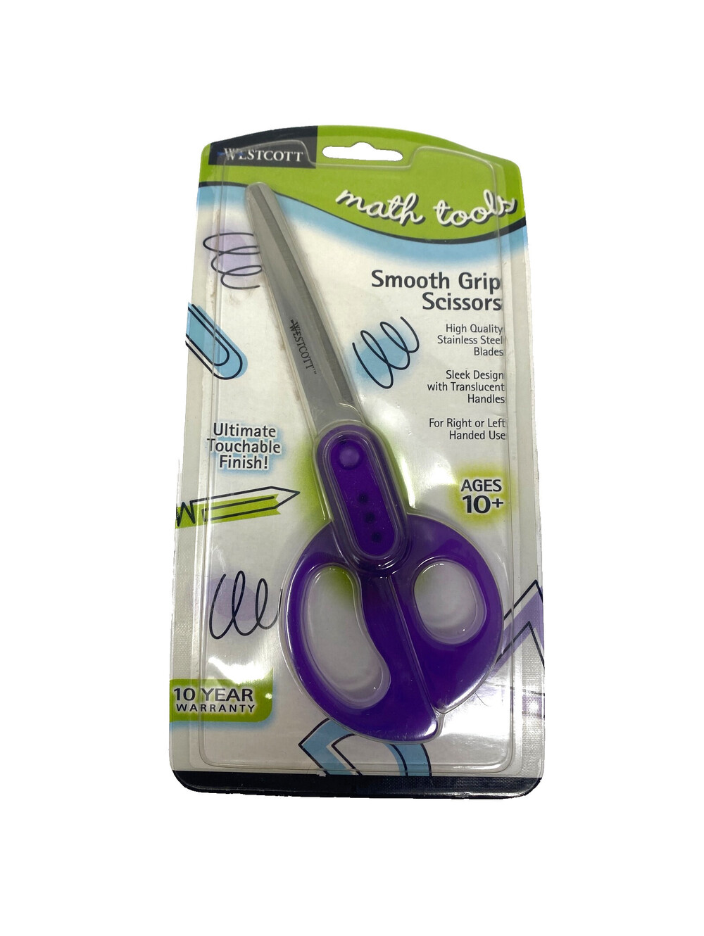 Westcott Smooth Grip Scissors 7" Purple Math Tools 13754 Stainless Steel Sealed